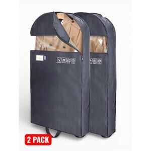 BALEINE 60” Garment Bag 2-Pack Travel Suit Dress Cover Clear Window 5” Gusset